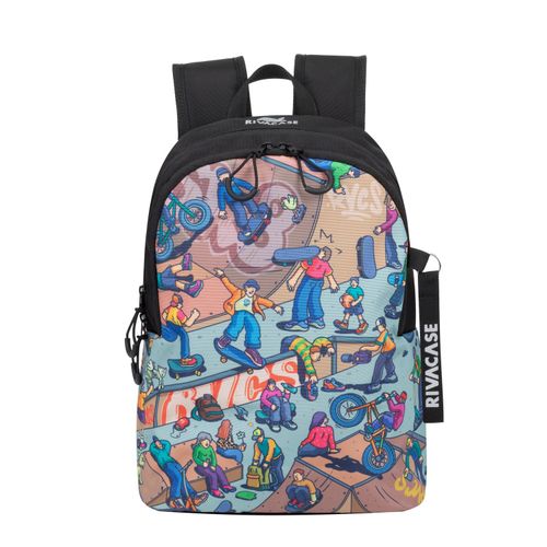 Ruksak RivaCase Agora 5420 black Urban Print backpack "Skaters", 12L slika 2