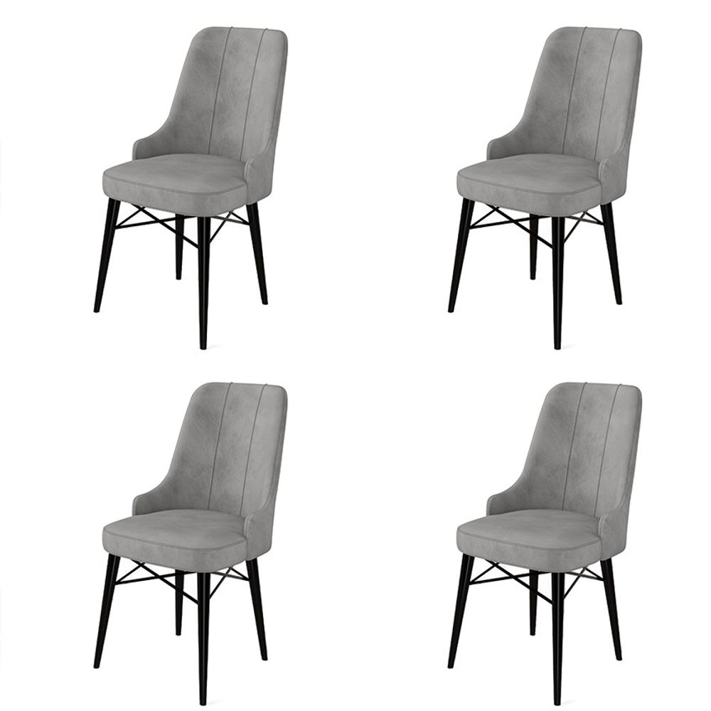 Pare - Sivi i Crni Set Stolica (4 Komada) slika 1