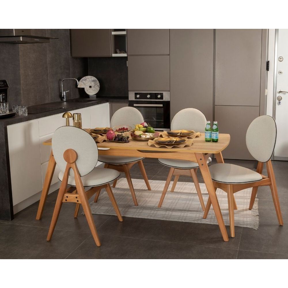 Set Stola i Stolica Touch (4S) OakBeige (5 Komada) slika 4