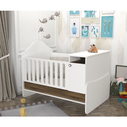 Woody Fashion Dječji krevet, Bijela boja Orah, Lora - White, Walnut slika 3
