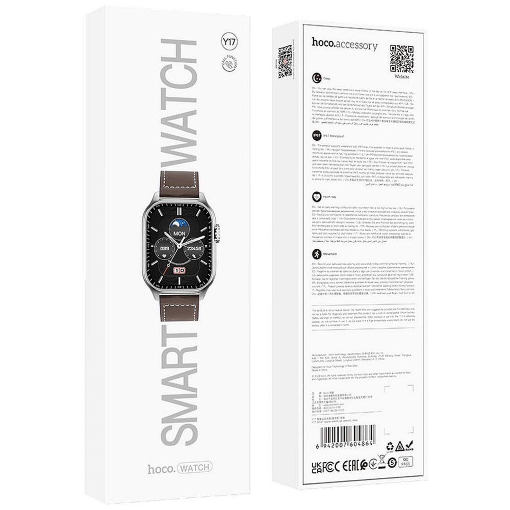 hoco. Pametni sat, 2.03" zaslon, Bluetooth, IP67 - Y17 Silver slika 3