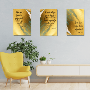 Set tri drvene slike s citatima, 22x33 cm
