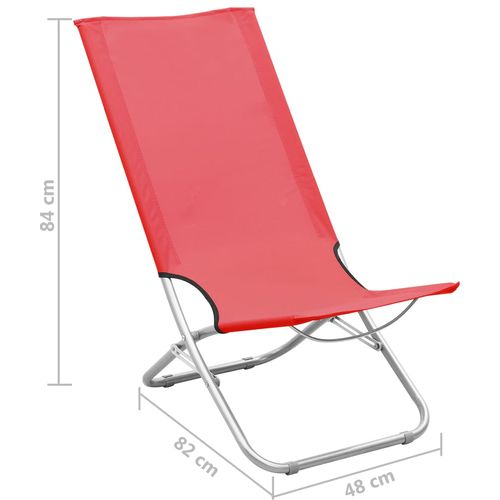 Sklopive stolice za plažu od tkanine 2 kom crvene slika 16
