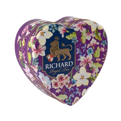 Richard Royal Heart - Crni čaj sa sa korom narandže, aromom bergamota i laticama ruže, 30g rinfuz, VIOLET metalna kutija 1100945 slika 2