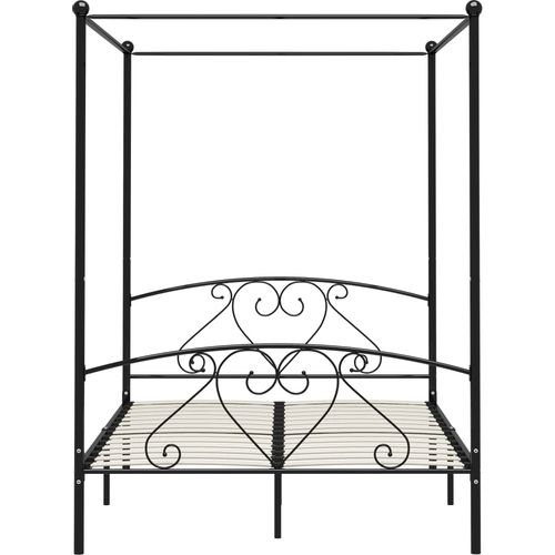 Okvir za krevet s nadstrešnicom crni metalni 160 x 200 cm slika 22