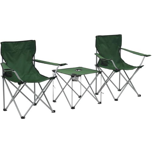 3-dijelni set stola i stolica za kampiranje zeleni slika 14