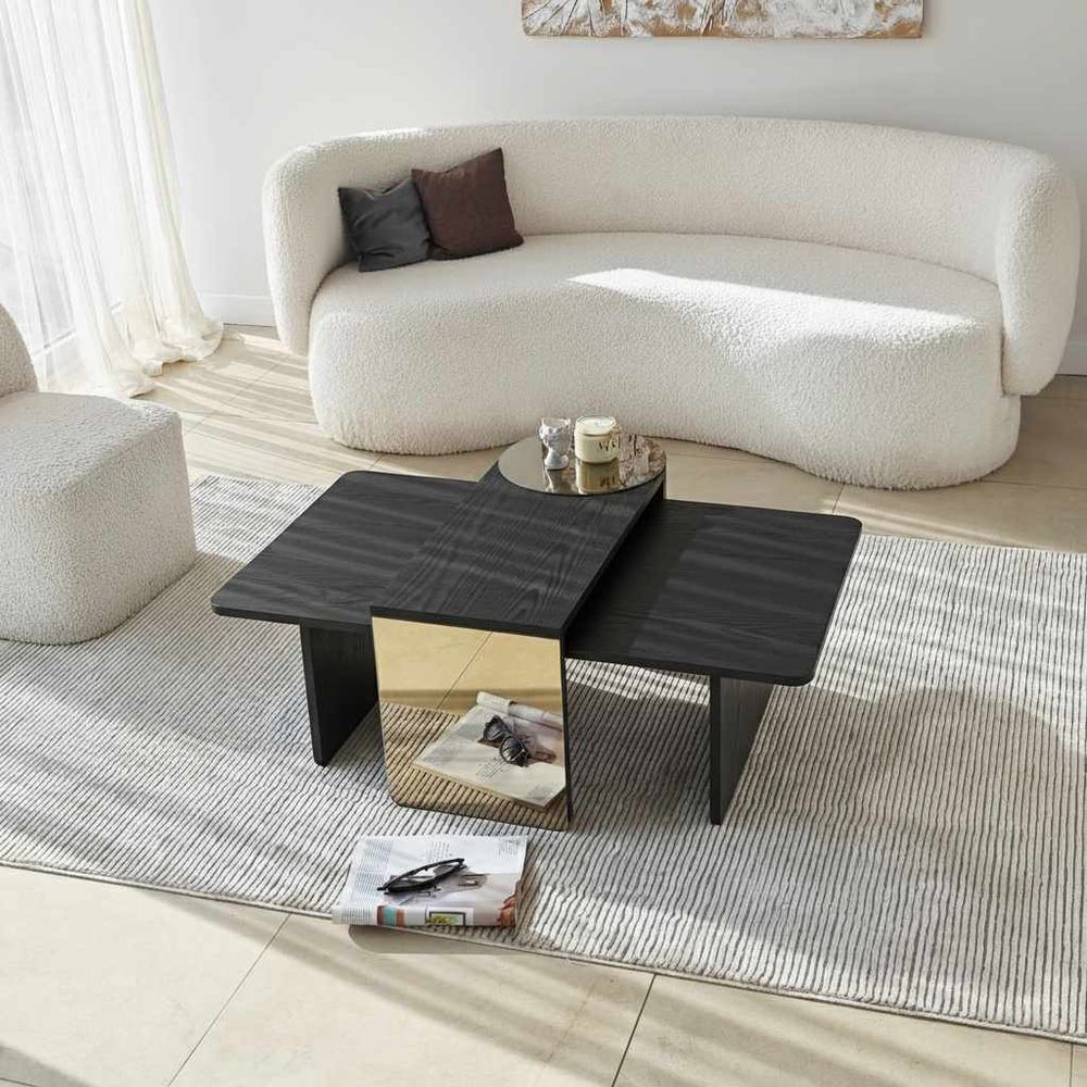 Nesting stolovi Luna, boje: Crna, Bronze (2 komada) slika 3