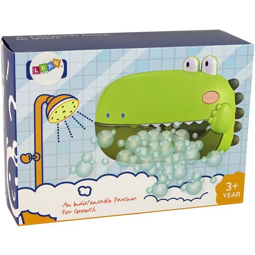Igračka za kupanje s mjehurićima od sapunice, zeleni dinosaur s baterijama slika 4
