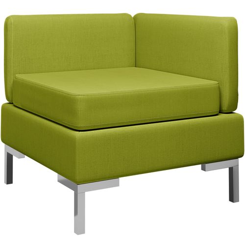 Modularna kutna sofa s jastukom od tkanine zelena slika 1