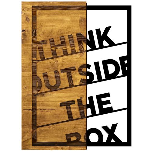 Wallity Ukrasni drveni zidni dodatak, Think Outside The Box slika 1