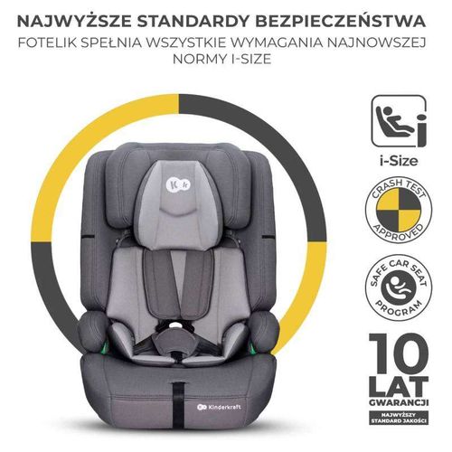 Kinderkraft Autosediste Safety Fix 2 I Size Grey slika 4