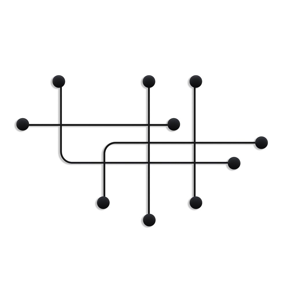 Metal wall hook Samara, colour: black slika 4