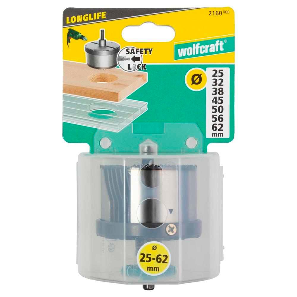 Wolfcraft Set Pila Za Rupe 25, 32, 38, 45, 50, 56, 62 mm / 33 mm Professional / 7 dijelni - 2160000 slika 6