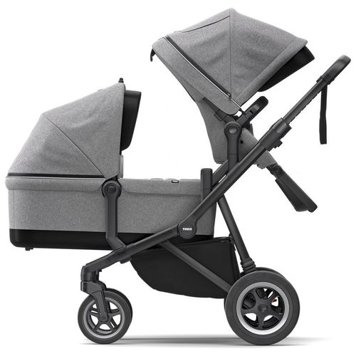 Thule Sleek + Bassinet Grey Mel on Black slika 3