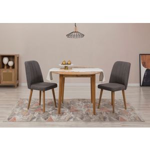 Vina 1501 - Atlantic Pine, Anthracite Atlantic Pine
Anthracite Extendable Dining Table & Chairs Set (3 Pieces)