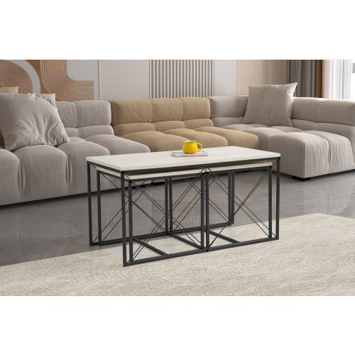 Defne - Black, Marble Black
Marble Coffee Table Set slika 1