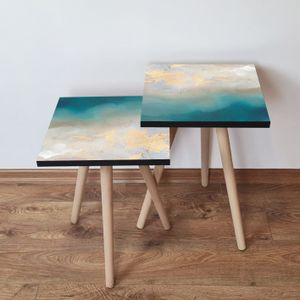 Nesting stolovi 2Shp182 - (2 komada) - boje: plava, bijela, bež