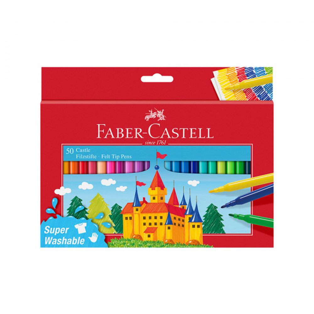 Faber castle. Фломастеры 50цв. Faber-Castell. Faber-Castell набор фломастеров замок, 50 шт.. Фабер Кастелл фломастеры 50 цветов. Фломастеры Faber-Castell, 50цв., смываемые, картон, европодвес, Faber-Castell цвета.