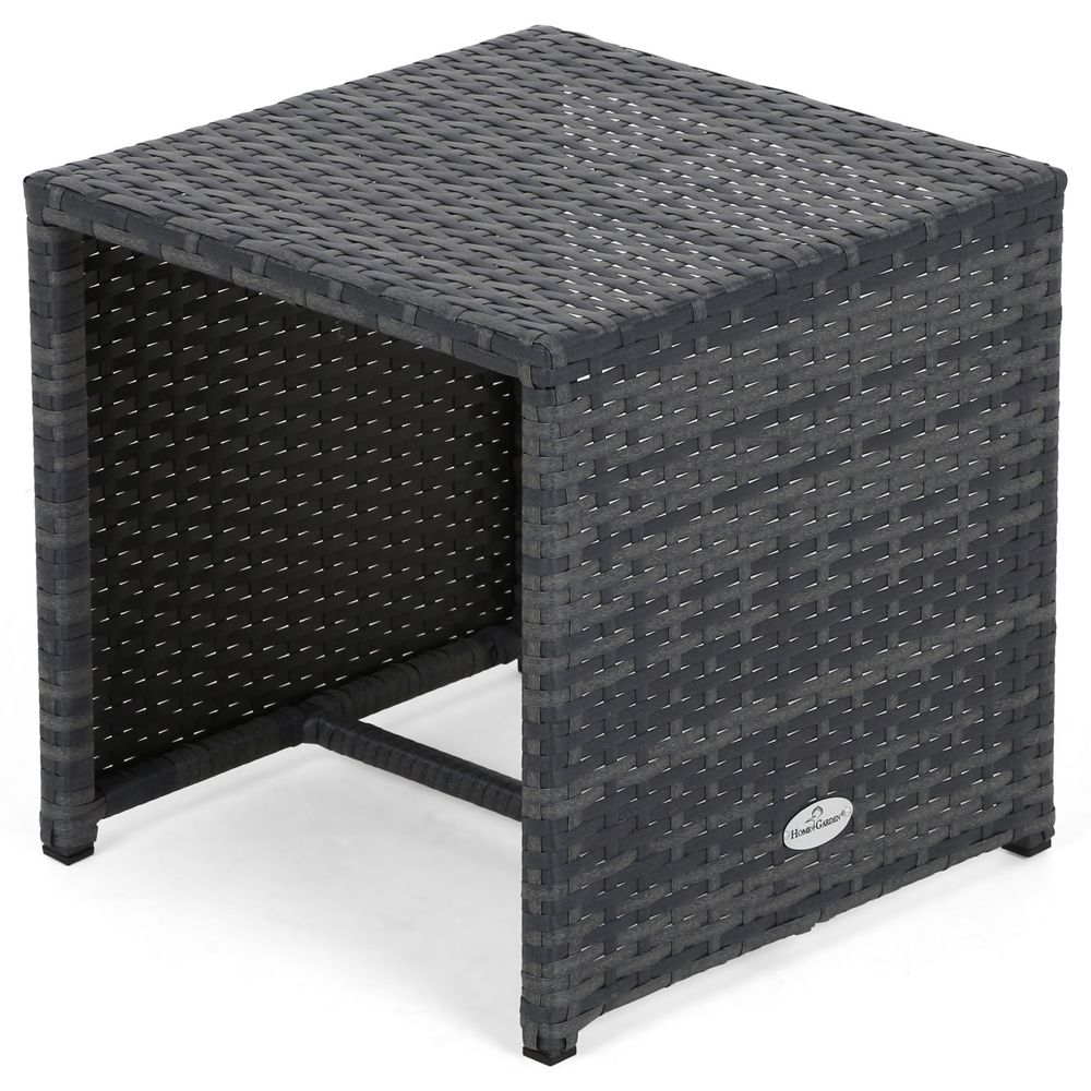 Set vrtnih ležaljki od tehnoratana Bora Bora Grey / Grey Melange sa stolom slika 5