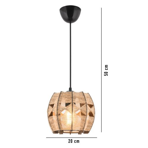 Barril Jute Camel Chandelier slika 5