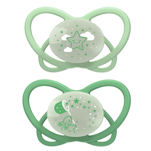 nip® Duda varalica My Butterfly Night Green 0-6mj (veličina 1) - Silikon, 2kom Zelena