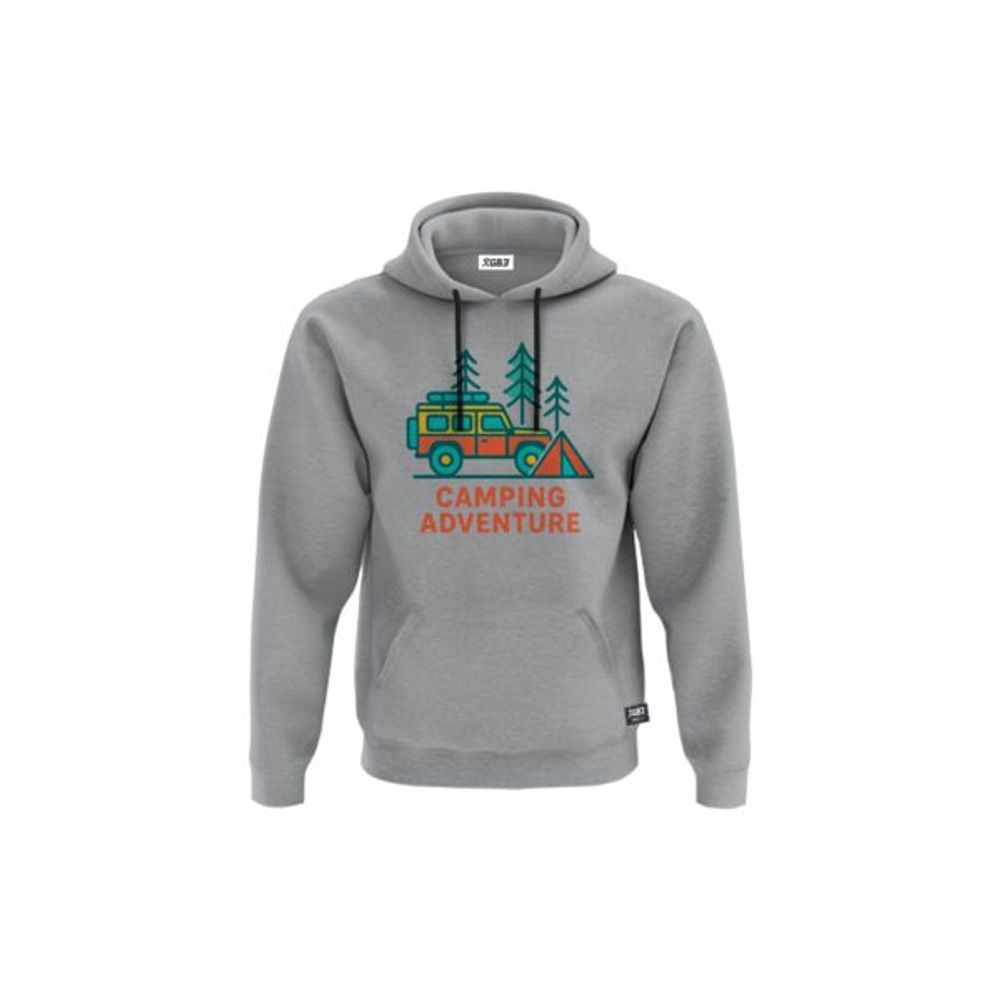 XGB3 Duks sa kapuljačom i džepom Camping Adventure Silver slika 1