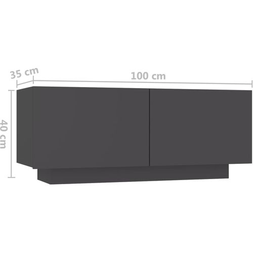 Noćni ormarić sivi 100 x 35 x 40 cm od iverice slika 17