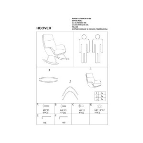 Fotelja za ljuljanje HOOVER - Baršunasta tkanina slika 4
