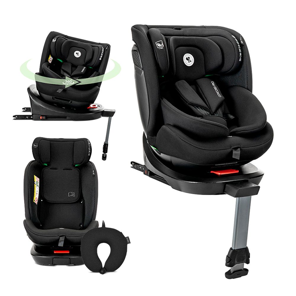 Lorelli Autosjedalica Concord Pro 360° i-Size 40-150 cm Isofix + Jastuk za putovanje, Black slika 1