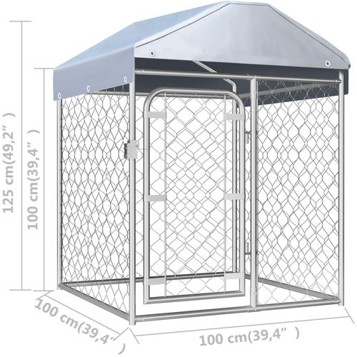 Vanjski kavez za pse s krovom 100 x 100 x 125 cm slika 15