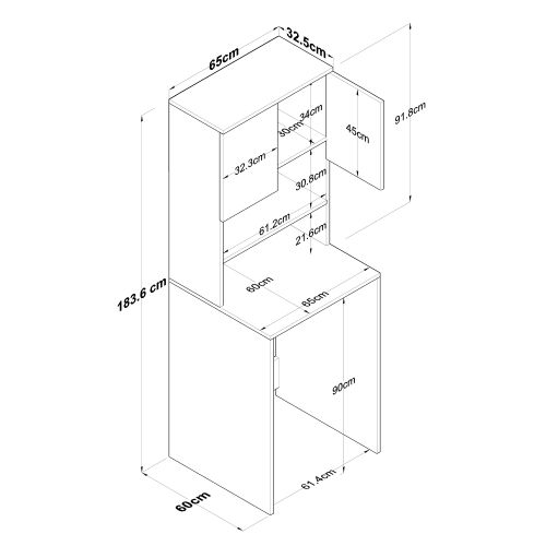 KD101 - 2674 WalnutAnthracite Washing Machine Cabinet slika 8