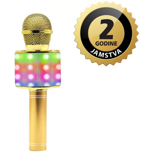 MANTA mikrofon bežični sa zvučnikom i karaoke funkcijom, LED rasvjeta MIC20-GL slika 1