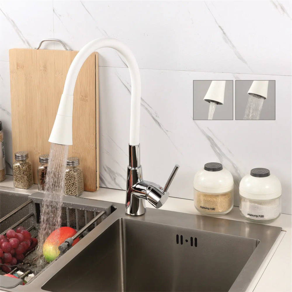 Inter Ceramic slavina za sudoper havana + set za ugradnju zinc/mesing kromirana/bijela slika 2