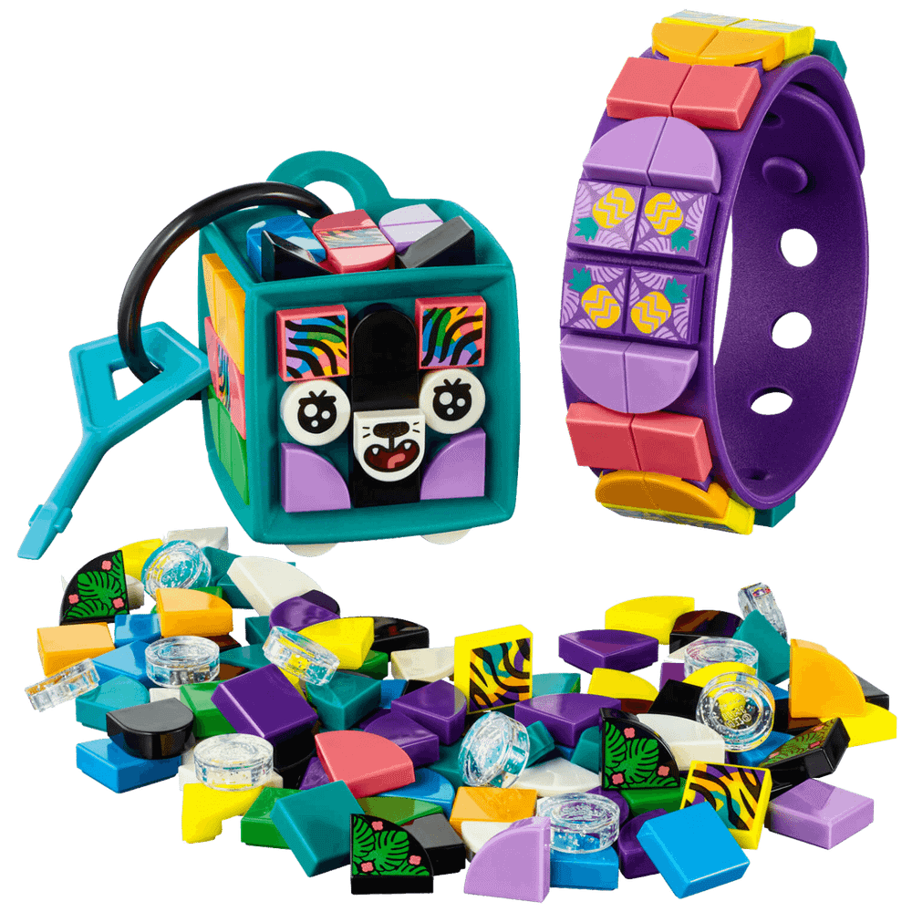 Lego Narukvica i privjesak za torbu - Neonski tigar, LEGO Dots slika 3