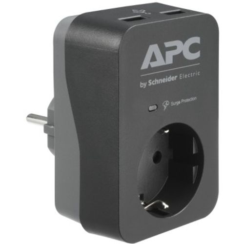 APC PME1WU2B-GR Essential SurgeArrest, 1 Schuko + 2 USB Charging Ports (2.4A Total), 230V 16A slika 1