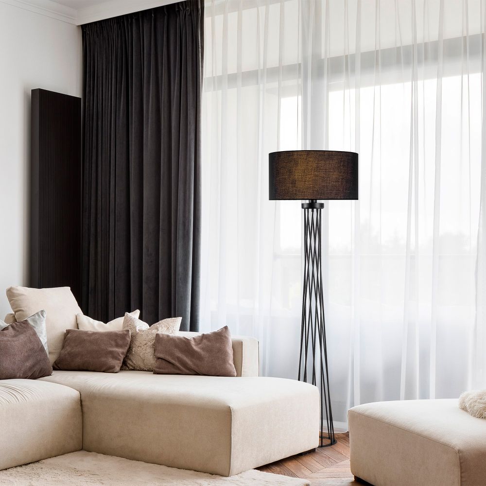 Visoka Crna Podna Lampa - Model 13470 slika 4