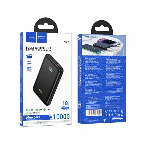 HOCO powerbank 10.000 mAh PD QC3.0 3A 22.5W Q21 crni slika 5