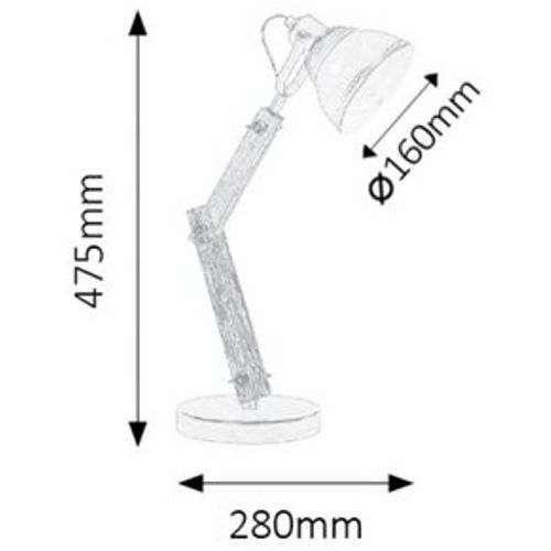 Rabalux Aksel stona lampa E14 1x15W, crna Industrijska rasveta slika 3