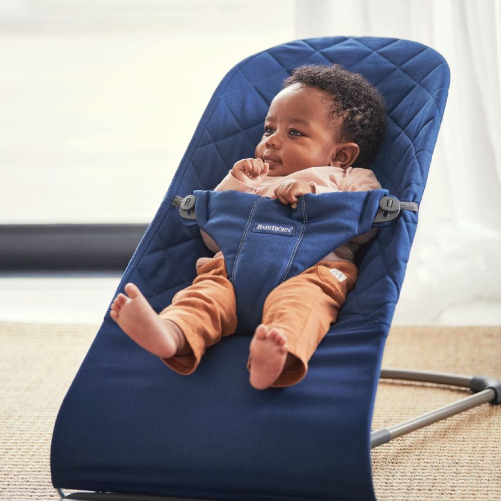 Babybjörn Ležaljka za bebu Bouncer Bliss Woven, Midnight Blue slika 2