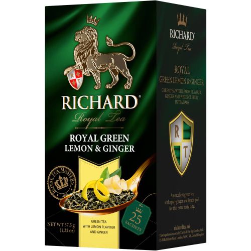 RICHARD Royal Green Lemon & Ginger – Zeleni čaj sa đumbirom, limunom i šipurkom 25 x 1,5g 111371 slika 2