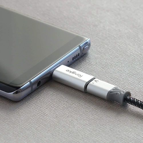 Ringke - Premium adapter MFI (Made for iPhone) Fast Charge - Lightning To Type-C - sivi slika 4