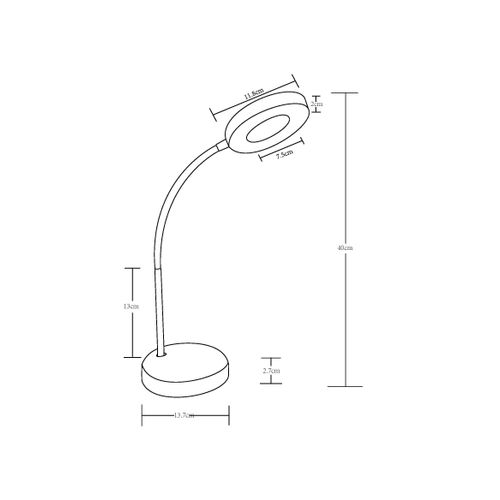 ASALITE stolna lampa 6W, 4000K, 500lm, crna slika 2