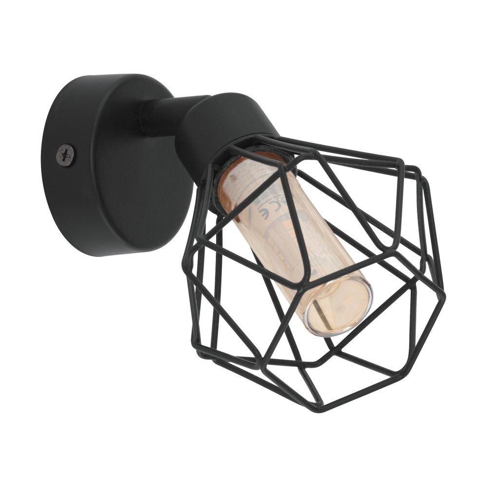 Eglo Zapata 1 reflektor/1, led, g9, 1x3w, 360lm, crna/čelik/amber staklo  slika 1