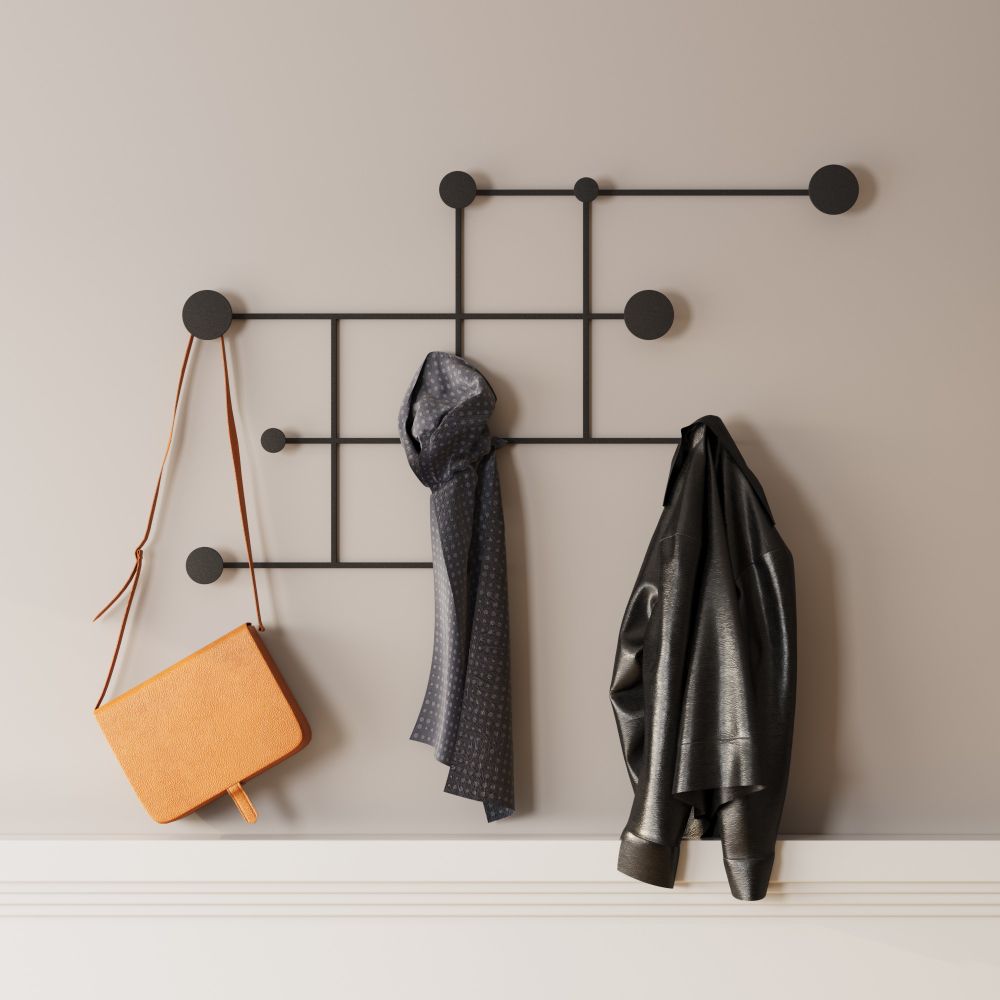 Metal wall hook Fatara, colour: black slika 1