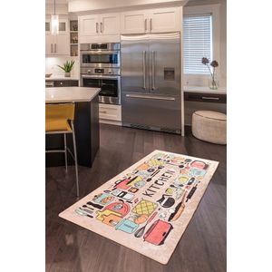 Tanki šareni tepih za kuhinju ili hodnik Happy Lunch (80 x 200 cm)