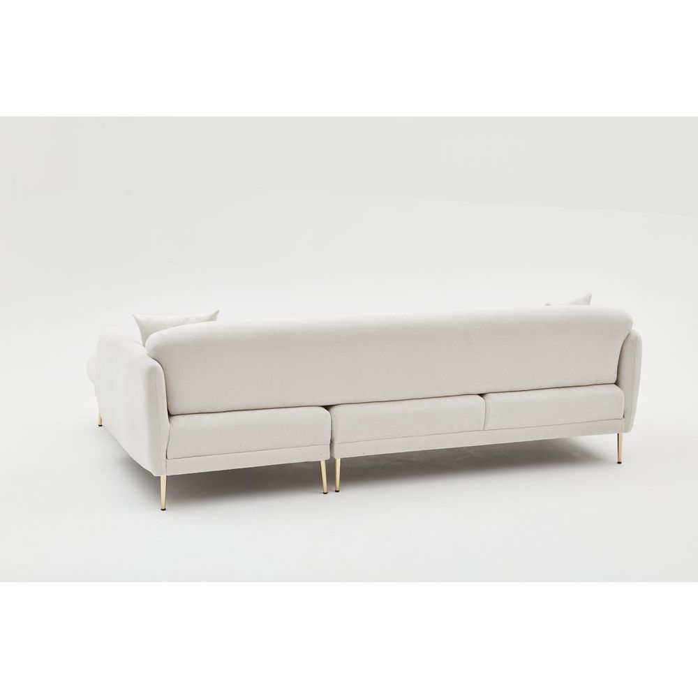 Simena Desni - Krem Zlatni Ugaoni Sofa-Krevet slika 11