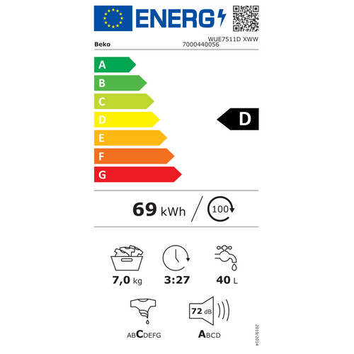 Beko perilica rublja WUE7511D XWW slika 2