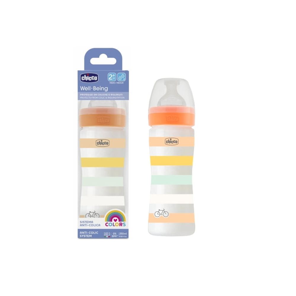 Chicco Plastična flašica Well Being 250ml 2m+ Neutral slika 1