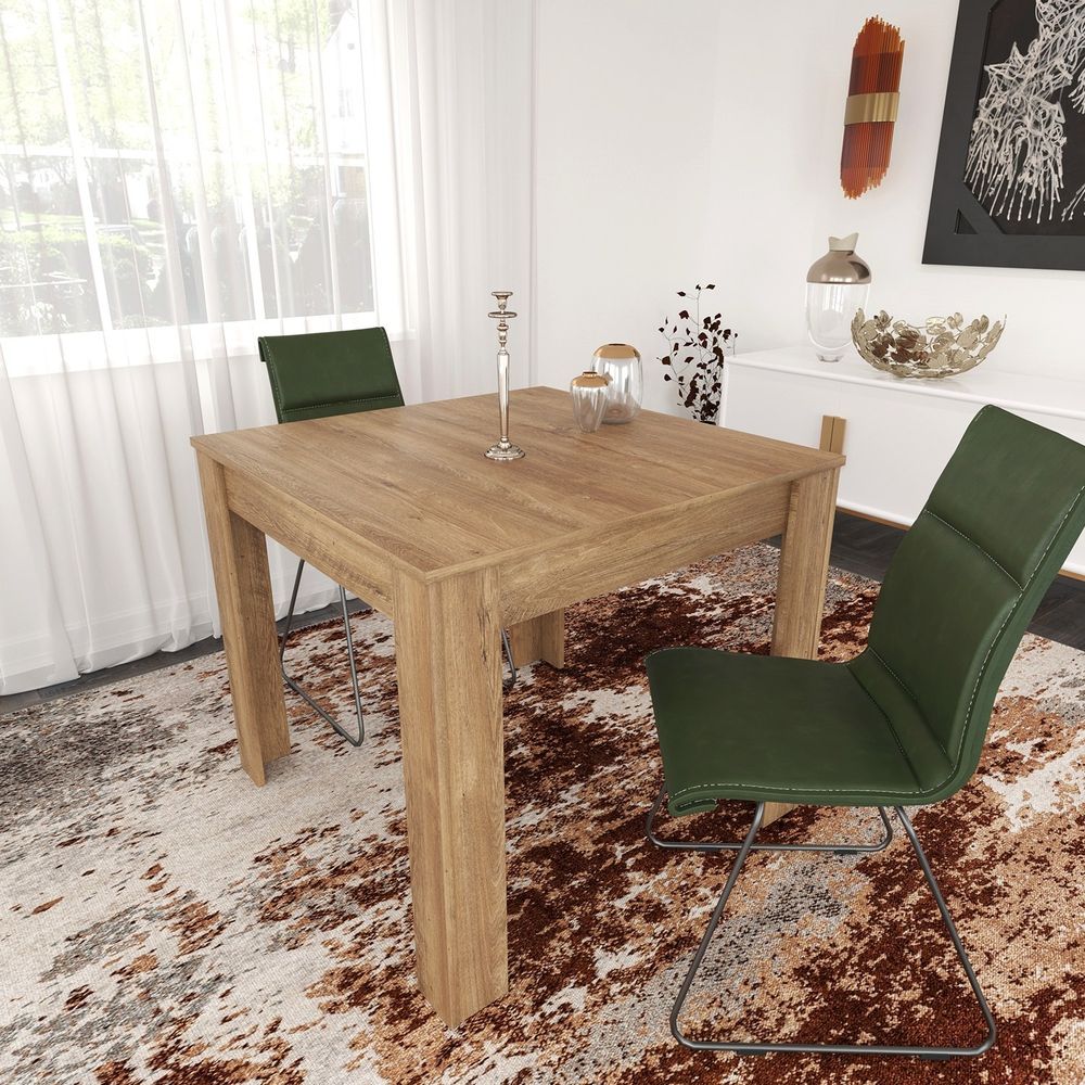 Stol za blagovaonicu od hrasta u boji bijelog hrasta, 90x90 cm slika 1