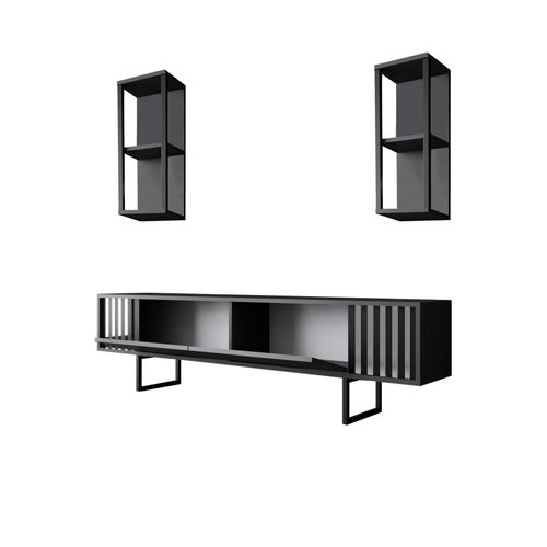 Woody Fashion Komoda za TV, Chrome Line - Anthracite, Black slika 8